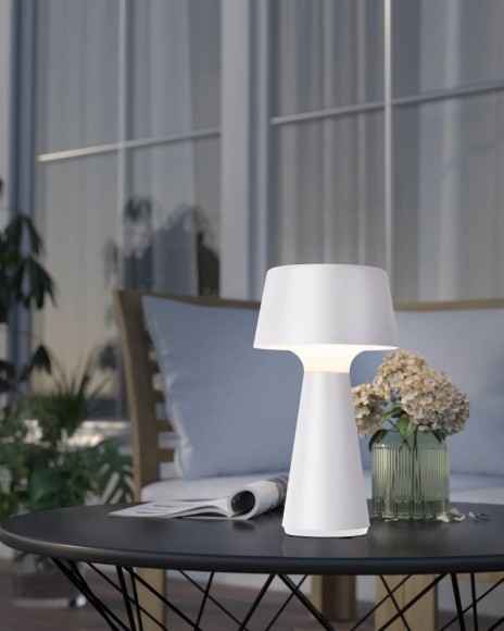 75795 Аккум. настольн. лампа  сенсорн, димм. HUESA  3W(LED), H290, ?130, IP44, пластик, белый