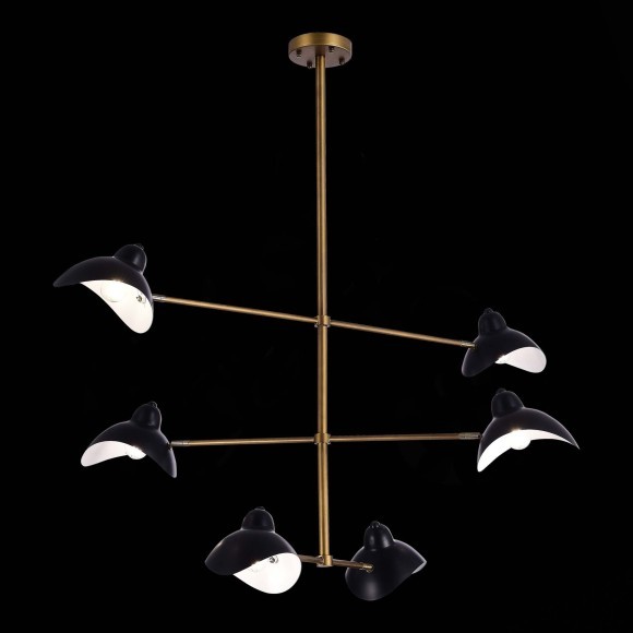 SL1801.303.06 Люстра подвесная ST-Luce Античная бронза/Черный E14 6*60W MINNE SL1801.303.06 Люстра подвесная ST-Luce Античная бронза/Черный E14 6*60W MINNE