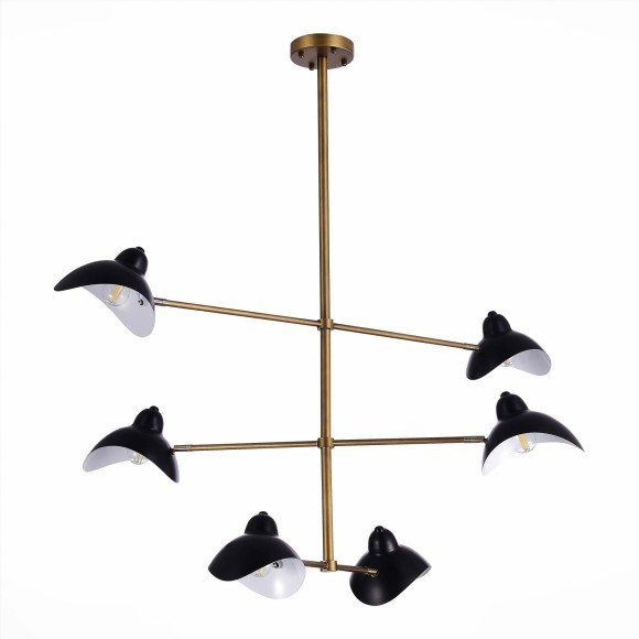 SL1801.303.06 Люстра подвесная ST-Luce Античная бронза/Черный E14 6*60W MINNE SL1801.303.06 Люстра подвесная ST-Luce Античная бронза/Черный E14 6*60W MINNE