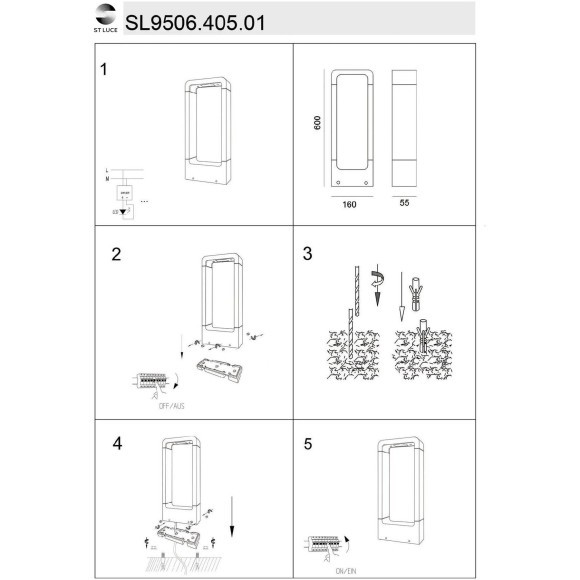 SL9506.405.01 Светильник уличный наземный ST-Luce Черный LED 1*7W 4000K ERTA