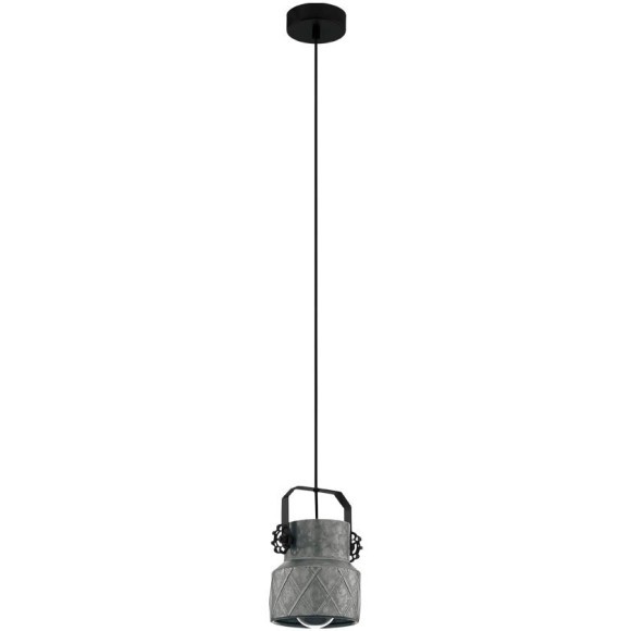 39854 Подвес HIlCOTT, 1х40W (E27), Ø145, H1100, сталь, черный/сталь, оцинкованный