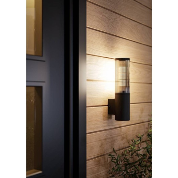 901033 Уличное бра SALLE, 1X15W (E27), IP54, H310, алюминий, пластик, чёрный/пластик, полупрозрачный
