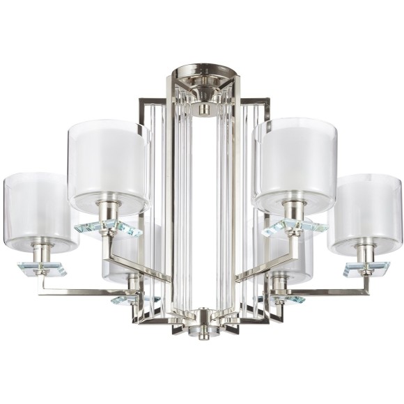 Люстра Crystal Lux NICOLAS SP-PL6 NICKEL/WHITE Люстра Crystal Lux NICOLAS SP-PL6 NICKEL/WHITE