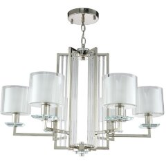 Люстра Crystal Lux NICOLAS SP-PL6 NICKEL/WHITE Люстра Crystal Lux NICOLAS SP-PL6 NICKEL/WHITE