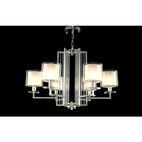 Люстра Crystal Lux NICOLAS SP-PL6 NICKEL/WHITE Люстра Crystal Lux NICOLAS SP-PL6 NICKEL/WHITE