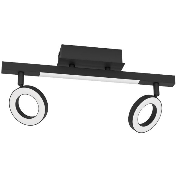 900514 Спот CARDILLIO 2, LED 2X3,2W, 800lm, LED 1X3,3W, 360lm, L385, B85, H175, сталь, черный/пластик, матовый