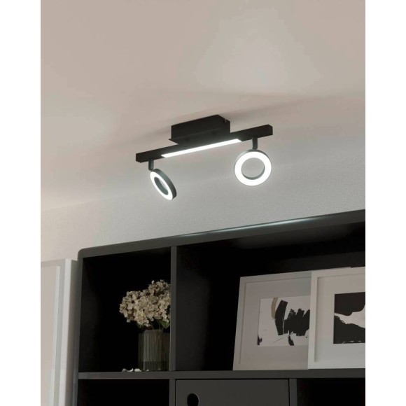 900514 Спот CARDILLIO 2, LED 2X3,2W, 800lm, LED 1X3,3W, 360lm, L385, B85, H175, сталь, черный/пластик, матовый