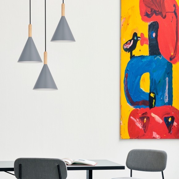 SLE1255-423-01 Светильник подвесной Черный/Серый E27 1*40W ARKET