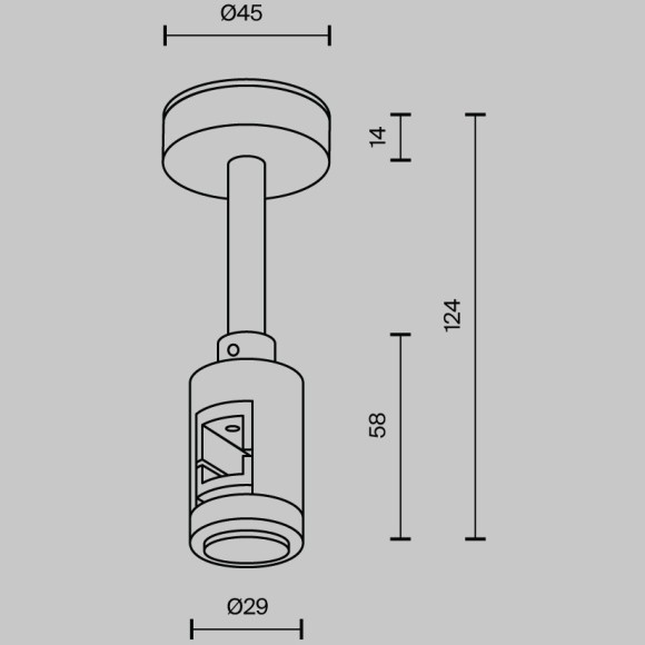 Крепление потолочноe с вводом питания Maytoni Flarity TRA156C-B1-PT