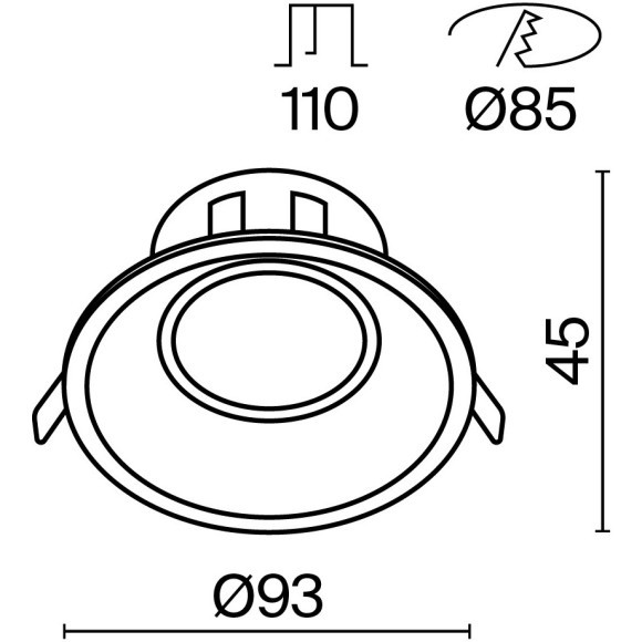 Встраиваемый светильник Maytoni DL028-2-01W Dot под лампу 1xGU10 50W