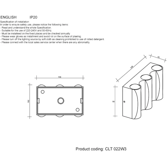 Бра Crystal Lux CLT 022W3 WH-GO 4000K