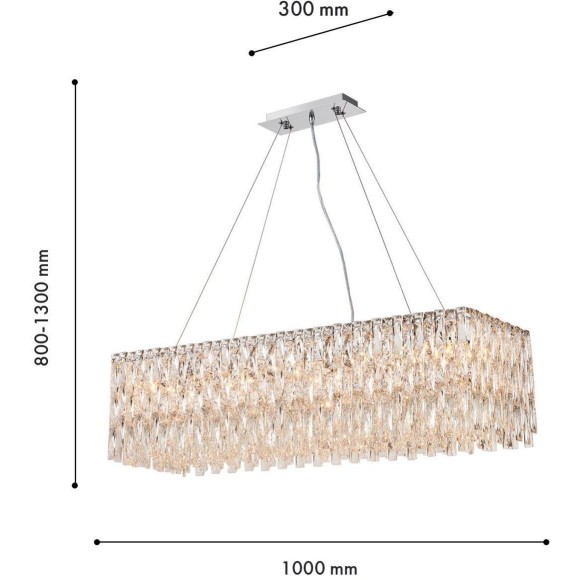 4722-10P, подвесная люстра, L1000xW300xH800/1300, 10xE14x40W, excluded