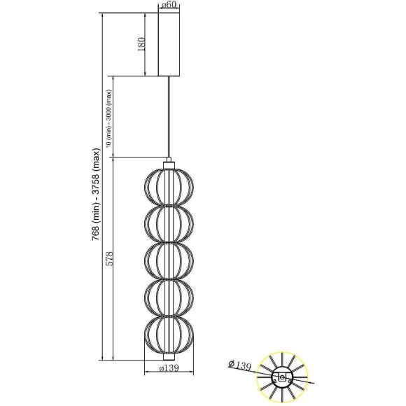Подвесной светильник Maytoni MOD216PL-L10G3K