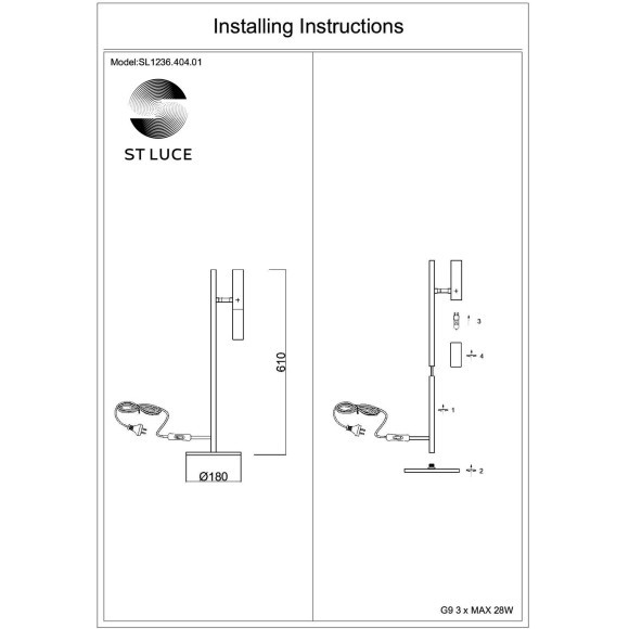 SL1236.404.01 Прикроватная лампа ST-Luce Черный/Коньячный, Золотистый G9 1*5W ECLIP SL1236.404.01 Прикроватная лампа ST-Luce Черный/Коньячный, Золотистый G9 1*5W ECLIP