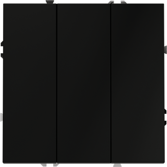 Выключатель встраиваемый VOLTUM S70 трехклавишный 10А, (черный матовый)