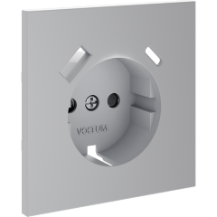 Накладка для розетки с заземлением и защитными шторками, с USB A+C, S70 (серый)