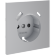 Накладка для розетки с заземлением и защитными шторками, с USB A+C, S70 (серый)