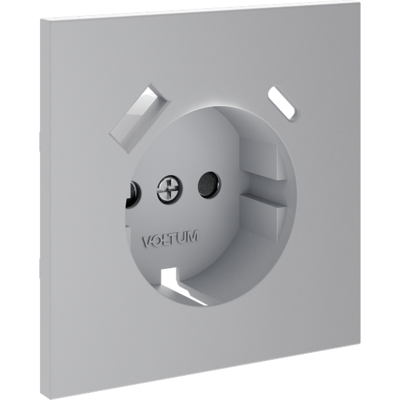 Накладка для розетки с заземлением и защитными шторками, с USB A+C, S70 (серый)