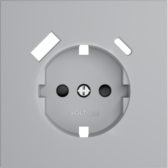 Накладка для розетки с заземлением и защитными шторками, с USB A+C, S70 (серый)