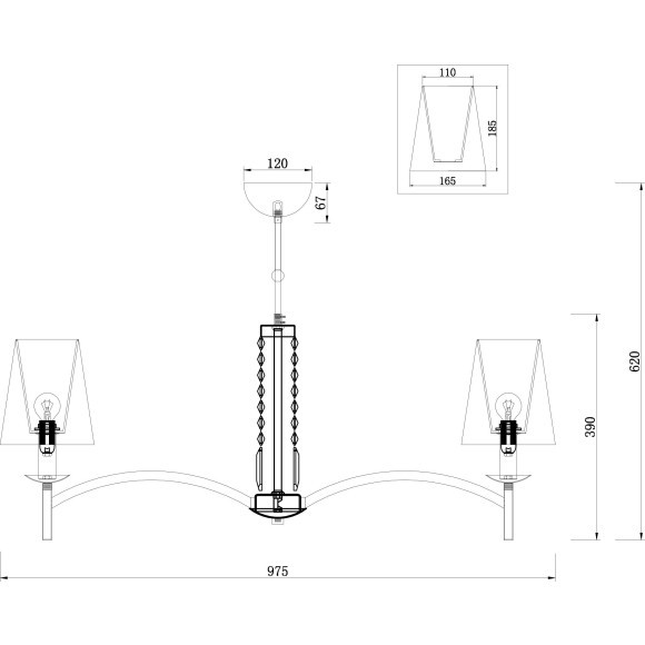 Люстра подвесная Maytoni MOD076PL-08N Krona под лампы 8xE14 40W
