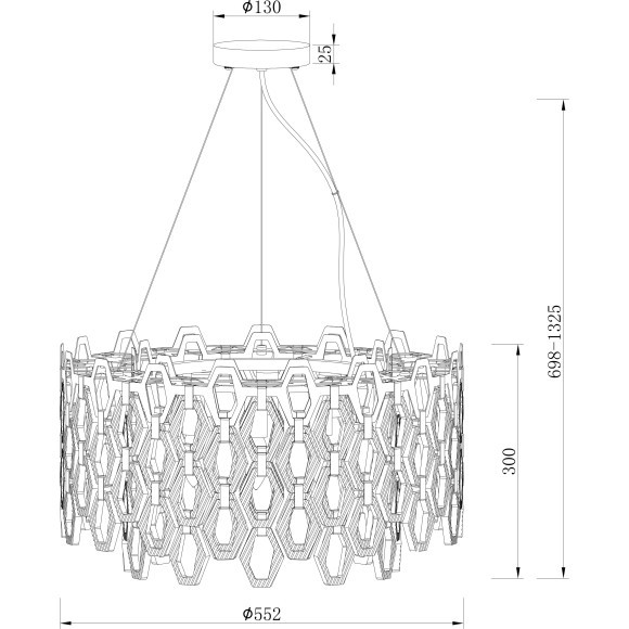 Люстра подвесная Maytoni MOD490PL-09G Tissage под лампы 9xE14 40W