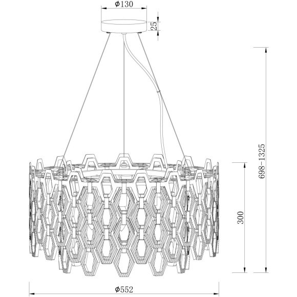 Люстра подвесная Maytoni MOD490PL-09G Tissage под лампы 9xE14 40W