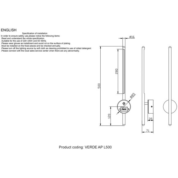 Бра Crystal Lux VERDE AP L500 BLACK NEW Бра Crystal Lux VERDE AP L500 BLACK NEW
