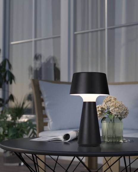 75796 Аккум. настольн. лампа диммер сенсор  HUESA, 3W(LED), H290, ?130,  IP44, пластик, черный