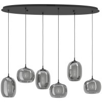390415 Светод подвес с рег-кой цветовой темп-ры LARVA, 6X3,7W(LED) ,2700-6500K, 3060lm, сталь, черный, черный, прозрачный