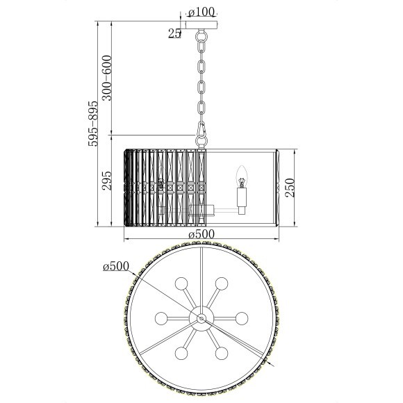 Люстра подвесная Maytoni MOD094PL-06CH Facet под лампы 6xE14 60W