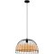 43312 Подвес ANWICK, 1x40W(E27), Ø500, сталь, черный/ротанг, натуральный