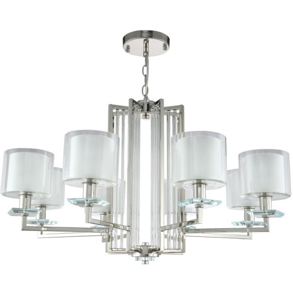 Люстра Crystal Lux NICOLAS SP-PL8 NICKEL/WHITE Люстра Crystal Lux NICOLAS SP-PL8 NICKEL/WHITE