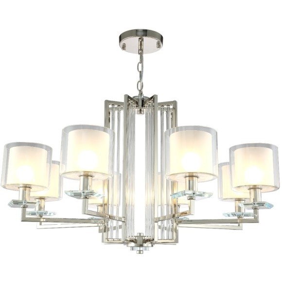 Люстра Crystal Lux NICOLAS SP-PL8 NICKEL/WHITE Люстра Crystal Lux NICOLAS SP-PL8 NICKEL/WHITE