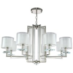 Люстра Crystal Lux NICOLAS SP-PL8 NICKEL/WHITE Люстра Crystal Lux NICOLAS SP-PL8 NICKEL/WHITE