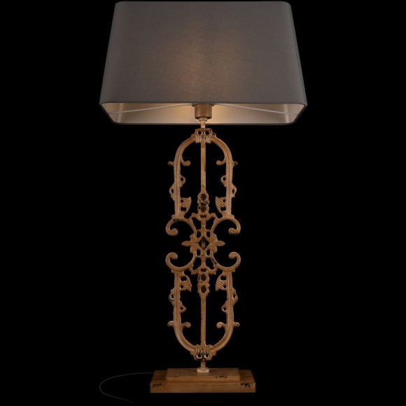 10439T/A LOFT IT LACE Настольная лампа, серое и коричневое основание из чугуна и ткани, серый плафон из ПВХ, E27, 1 × 40 Вт