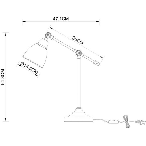 Настольная лампа Arte Lamp A2054LT-1BK BRACCIO под лампу 1xE27 60W