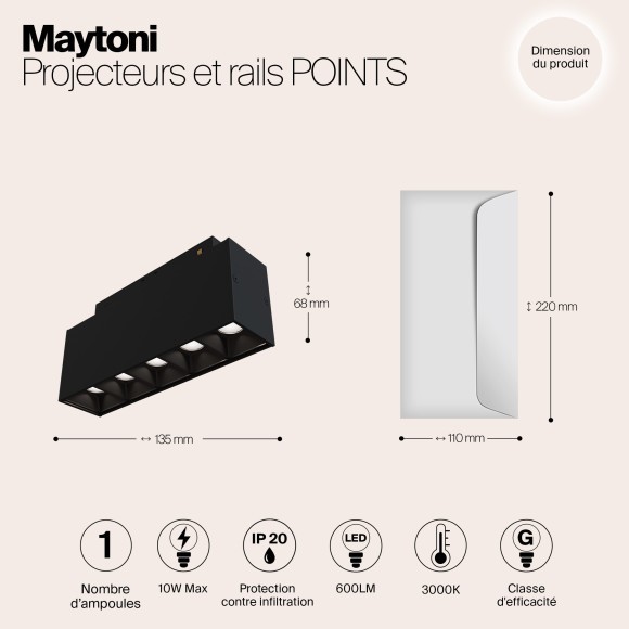 TR014-2-10W3K-B Трековый магнитный светодиодный светильник Maytoni Gravity CRI90+ 3000К 600Лм 24° 10Вт TR014-2-10W3K-B Трековый магнитный светодиодный светильник Maytoni Gravity CRI90+ 3000К 600Лм 24° 10Вт