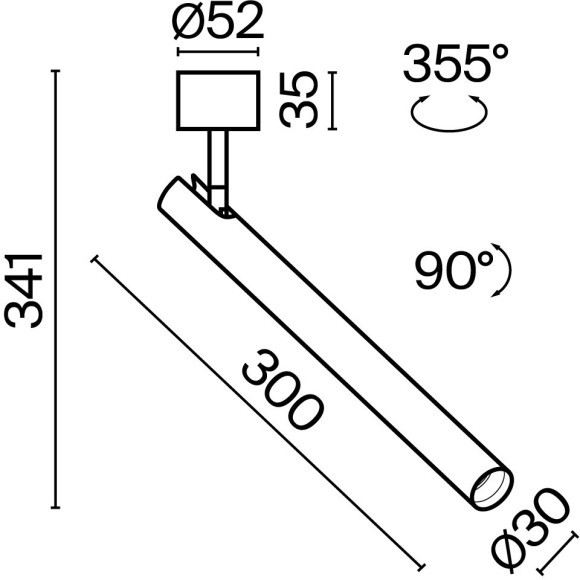 Потолочный светильник Technical C141CL-L300-6W3K-W