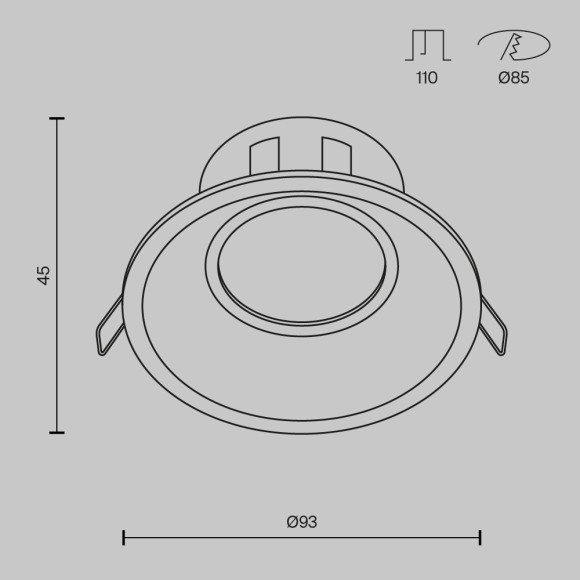 Встраиваемый светильник Maytoni DL028-2-01B Dot под лампу 1xGU10 50W Встраиваемый светильник Maytoni DL028-2-01B Dot под лампу 1xGU10 50W