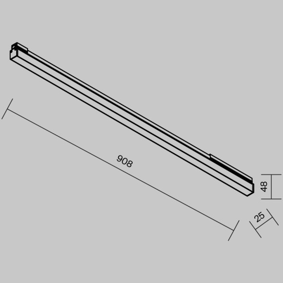Уличный трековый светильник Maytoni Basis Exility IP 3000К 24Вт 120°  O-TR02-1-S-24WB3K