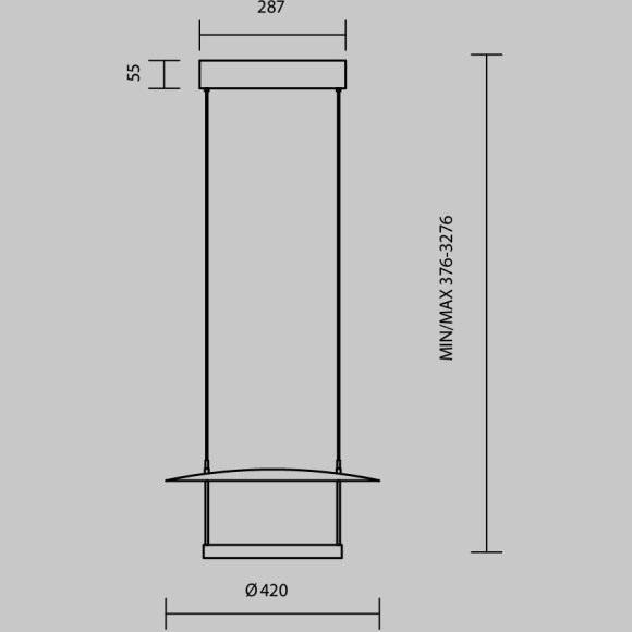 Светодиодный диммируемый подвесной светильник LED 23Вт RA80 1000лм 3000К Maytoni MOD280PL-L23B3K1