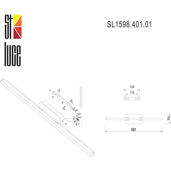 SL1598.401.01 Светильник настенный ST-Luce Черный/Белый LED 1*10W 4000K Настенные светильники