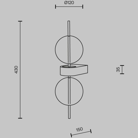 Настенный светильник (бра) Maytoni MOD478WL-L8B3K