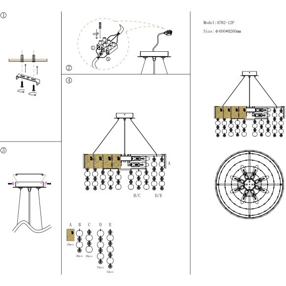 Хрустальная подвесная классическая люстра Favourite Modus 4782-12P