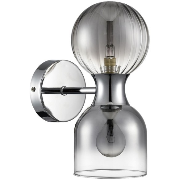 8114/2W MODERNI LN25 хром/дымчатый, металл/стекло Бра G9 30W + E14 40W 220V TAUNA