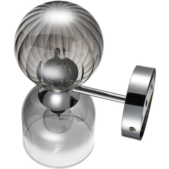 8114/2W MODERNI LN25 хром/дымчатый, металл/стекло Бра G9 30W + E14 40W 220V TAUNA