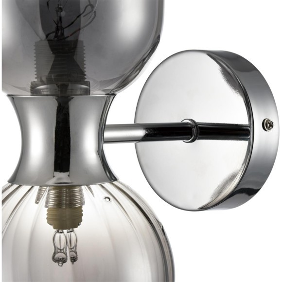 8114/2W MODERNI LN25 хром/дымчатый, металл/стекло Бра G9 30W + E14 40W 220V TAUNA