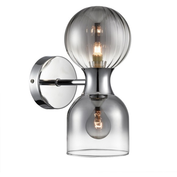 8114/2W MODERNI LN25 хром/дымчатый, металл/стекло Бра G9 30W + E14 40W 220V TAUNA