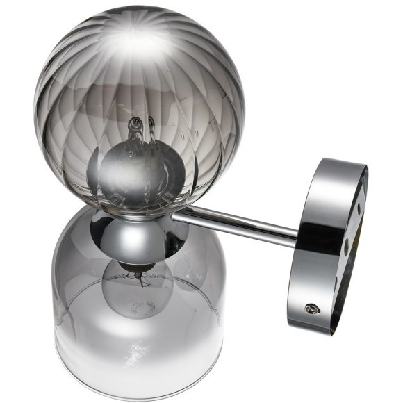 8114/2W MODERNI LN25 хром/дымчатый, металл/стекло Бра G9 30W + E14 40W 220V TAUNA