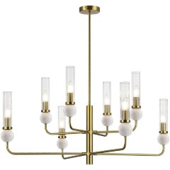 SL1244.303.08 Светильник подвесной ST-Luce латунь/прозрачный E14 8*40W MEDEA